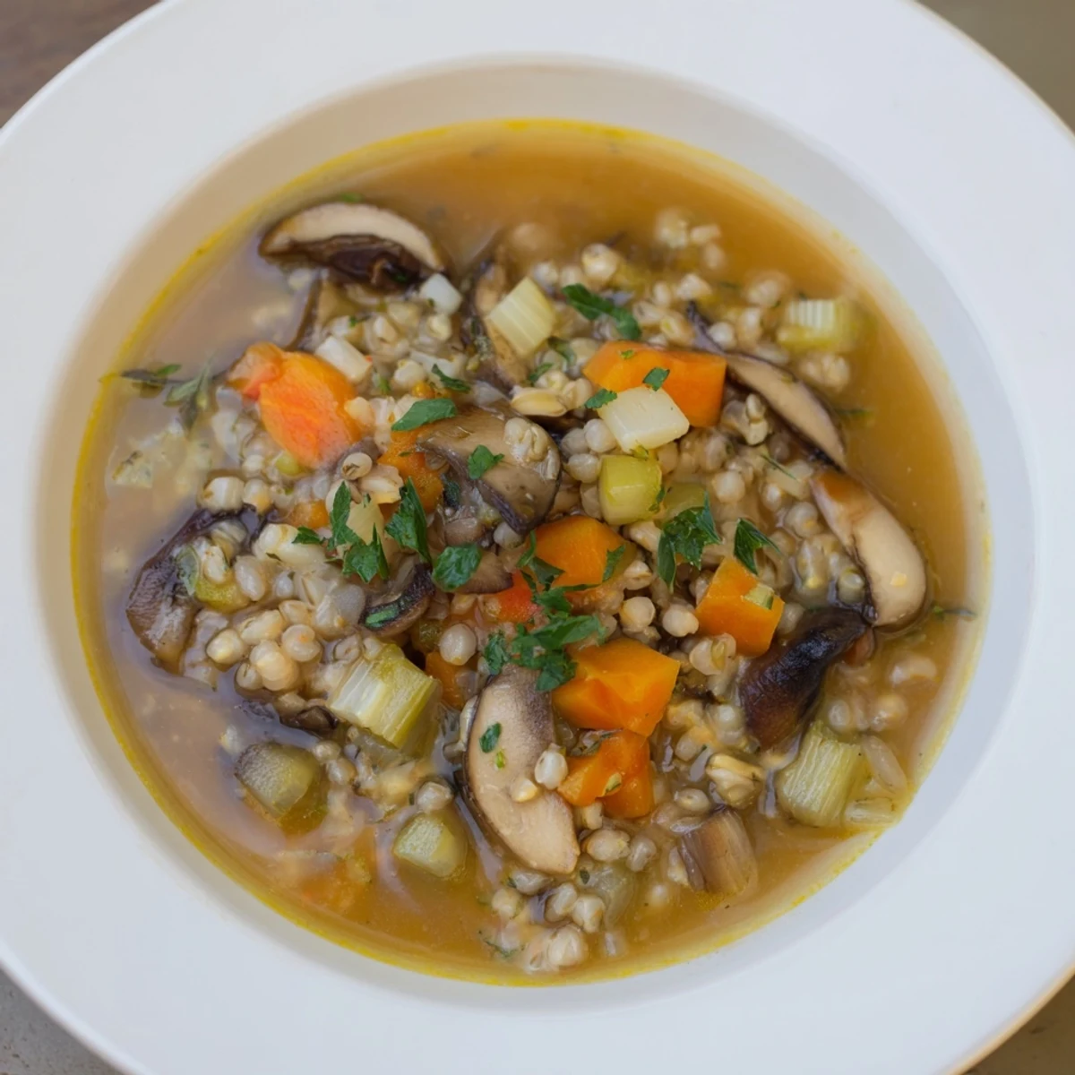 Wild Mushroom Barley Soup