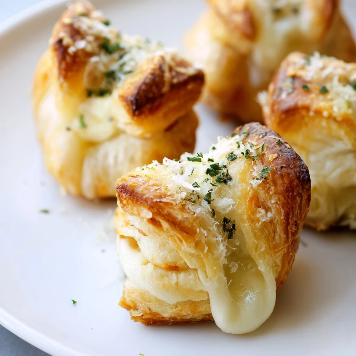 Golden Savory Rolls: Crescent Roll Baked Cheese Bites, warm and cheesy, perfect for a party appetizer.