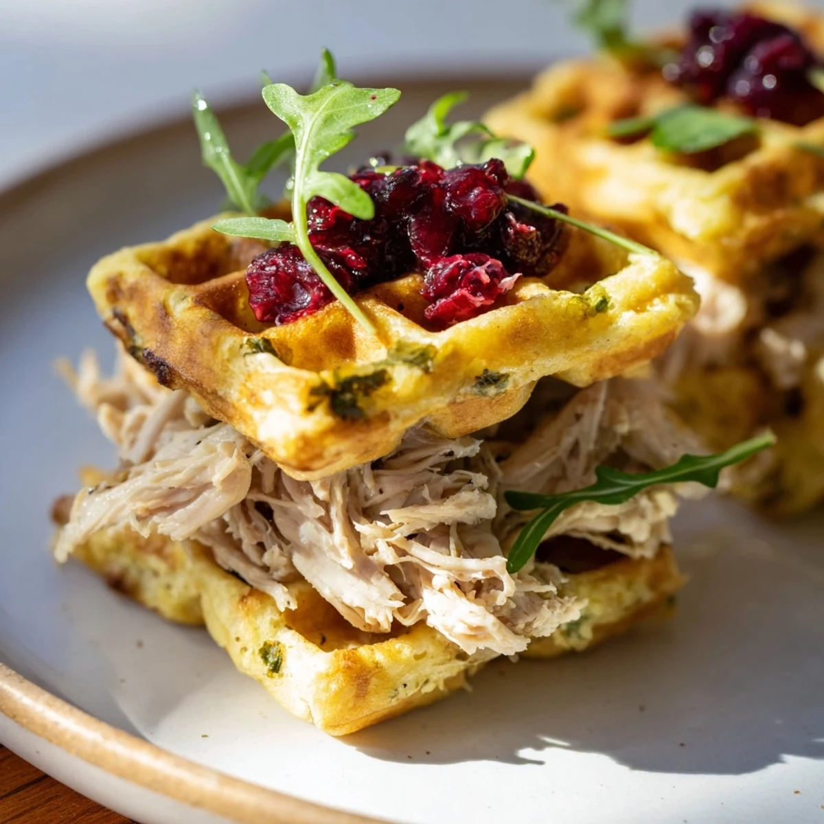 Stuffing Waffle Chicken Sliders