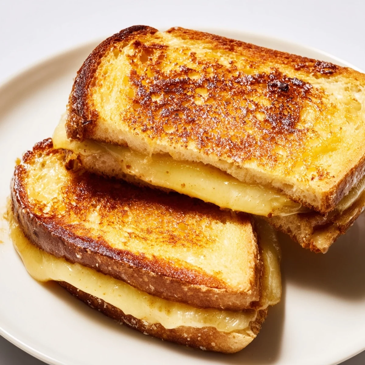 Deliciously spicy-sweet Honey Chipotle Butter Grilled Cheese on a plate, ready to be sliced and enjoyed.