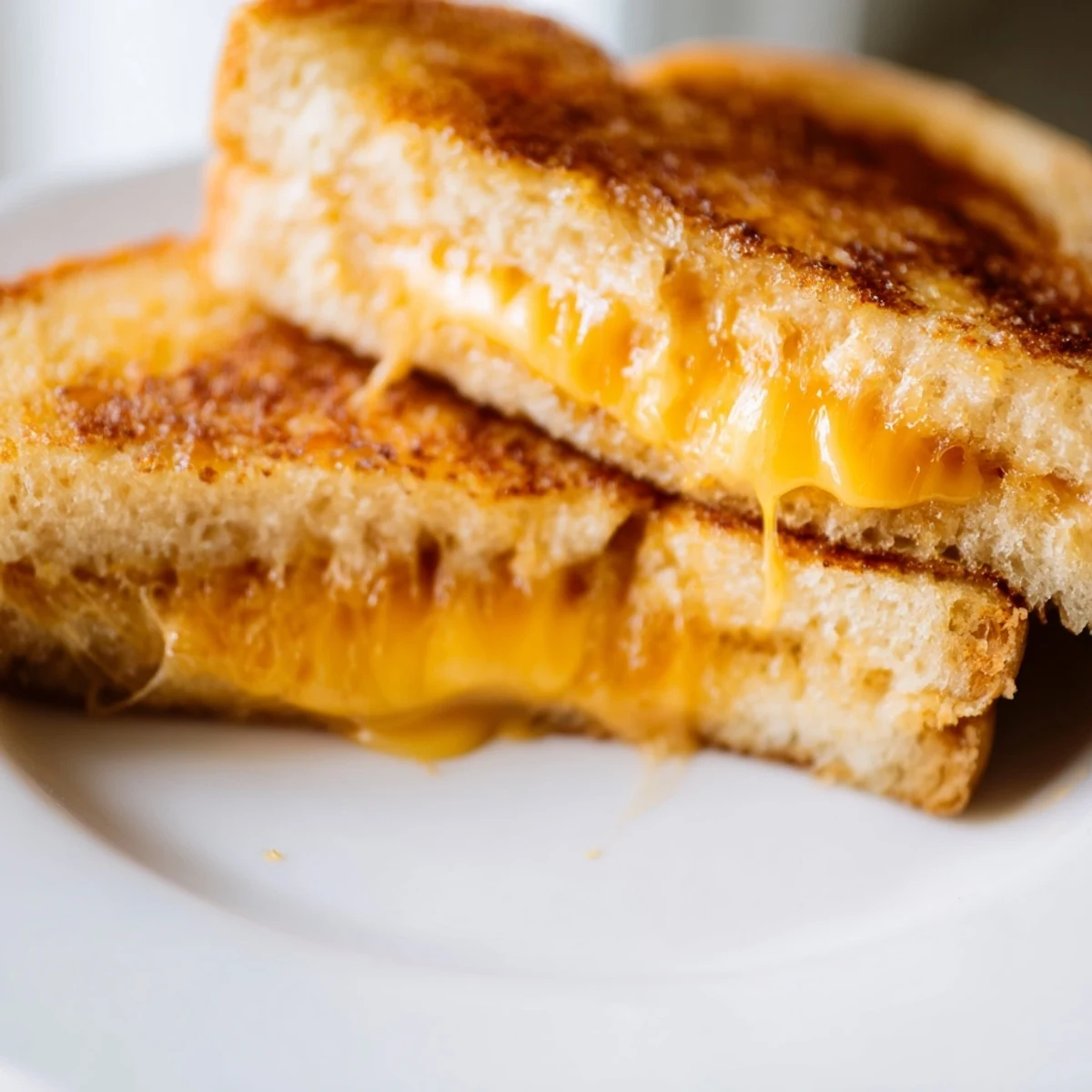 Close-up of a crispy Honey Chipotle Butter Grilled Cheese, showcasing the golden, buttery bread and cheesy pull.