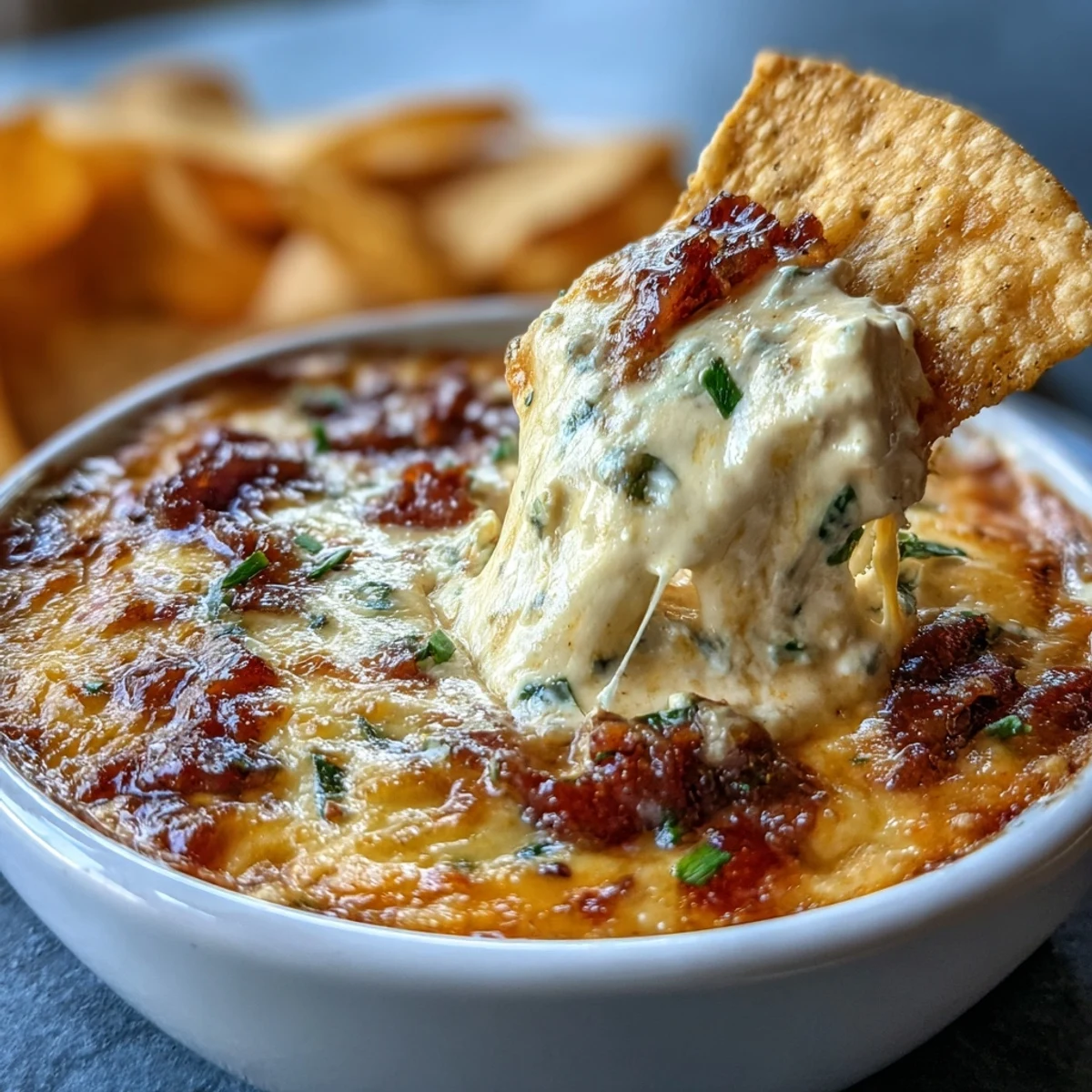 Creamy Tex-Mex Queso Dip with melted cheese, served warm from the slow cooker for game day.