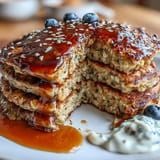 Stack of delicious High Fiber Protein Pancakes, perfectly golden and ready to enjoy.