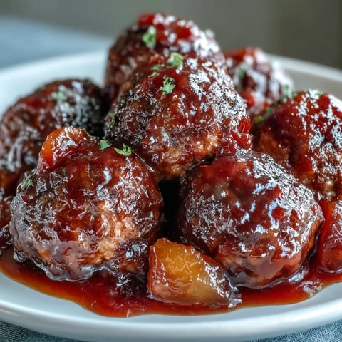 Easy Sweet and Sour Crock Pot Meatballs simmer in a glossy, tangy sauce, served steaming hot in a slow cooker.