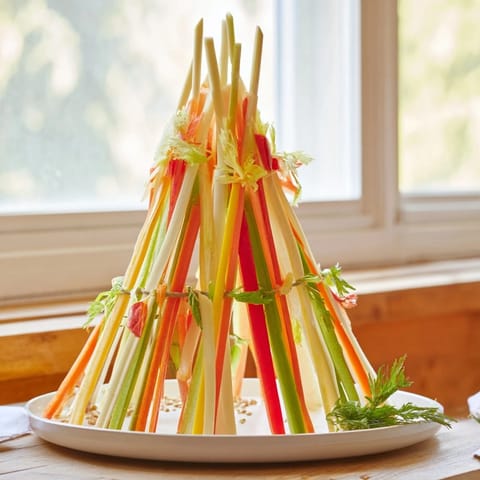 Vivid image of the Bonfire Warmth Centerpiece, featuring vibrant orange and red pepper flames, perfect for guests.