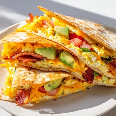 The folded tortilla hack creates a deliciously crispy breakfast wrap, perfectly handheld and easy to eat.