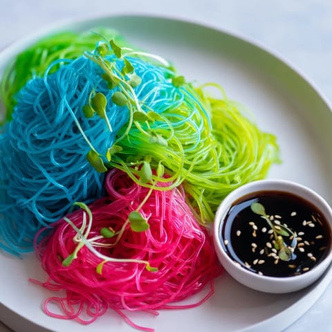 Neon Agar-Agar Noodles