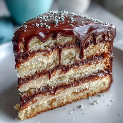 Two-layer Hojicha Butter Cream Cake with swirled buttercream, dusted with hojicha powder and chocolate shavings, ready to serve.