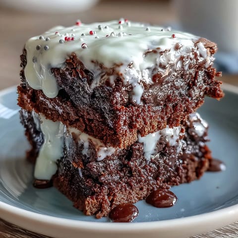 Festive Fourth of July brownie bites topped with creamy vanilla frosting and patriotic red, white, and blue sprinkles.