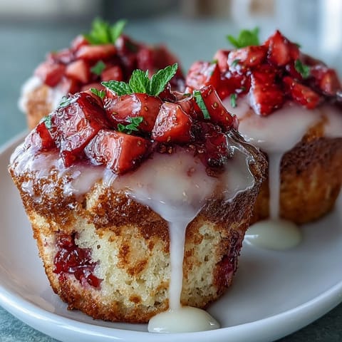 Strawberry Lemon Muffins Glaze