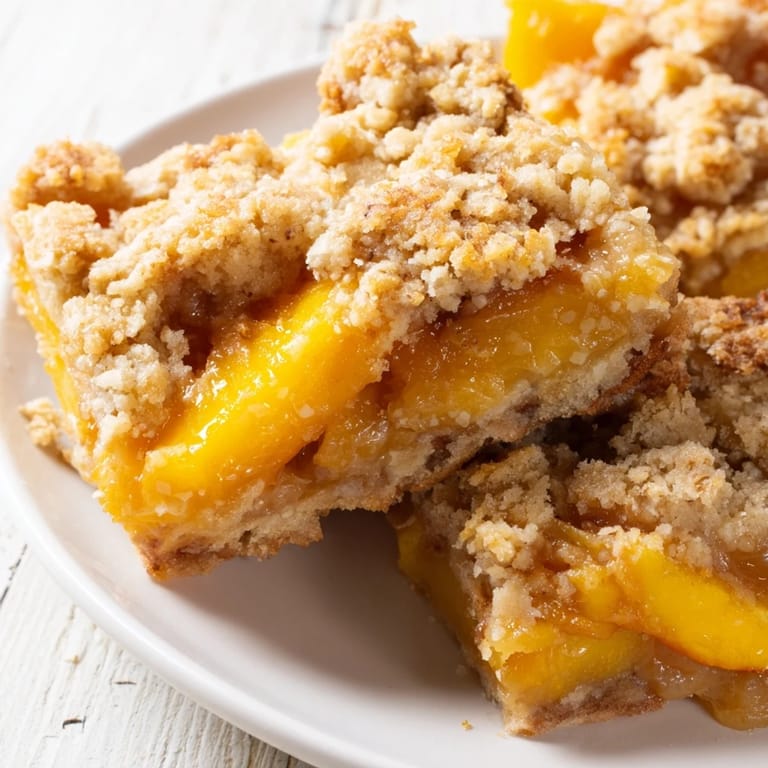 Enjoy the sweet aroma; a warm Peach and Ginger Crumble sprinkled with a buttery, crispy topping.