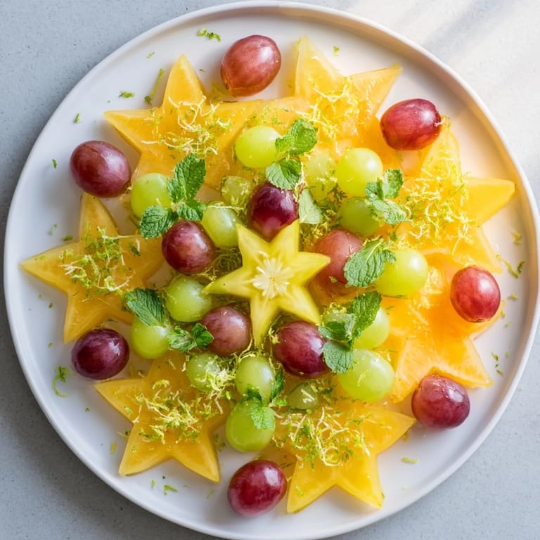 Brunch Fruit garnish: The bright starfruit and grape slices are a refreshing, light topping suggestion.