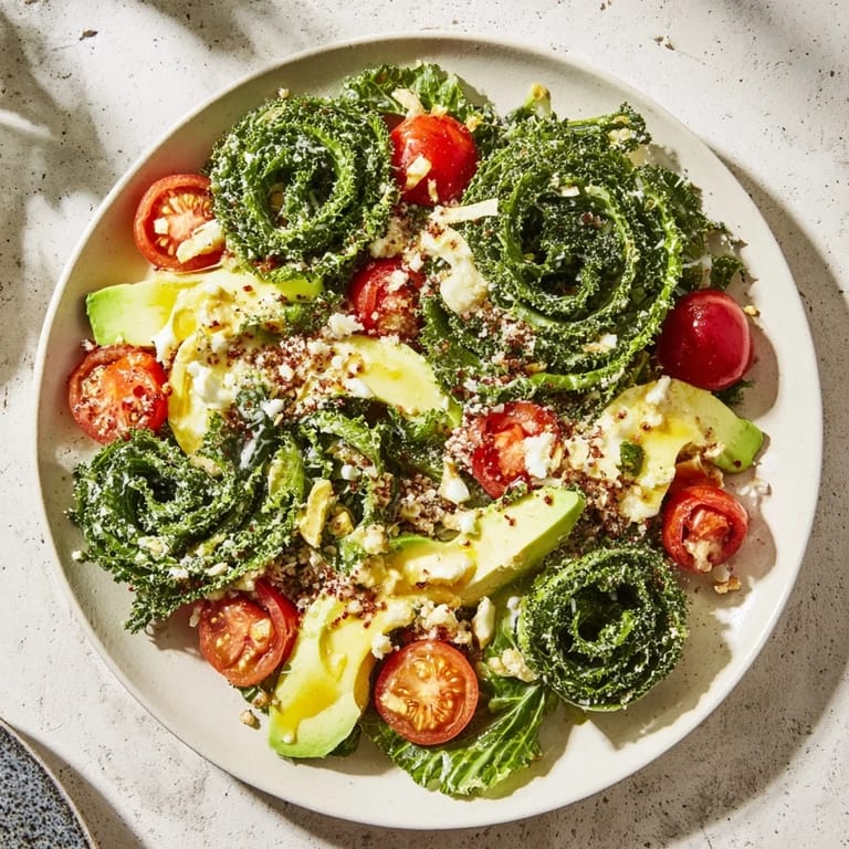 Enjoy a close-up of the beautiful Golden Ratio Salad, drizzled with zesty dressing.