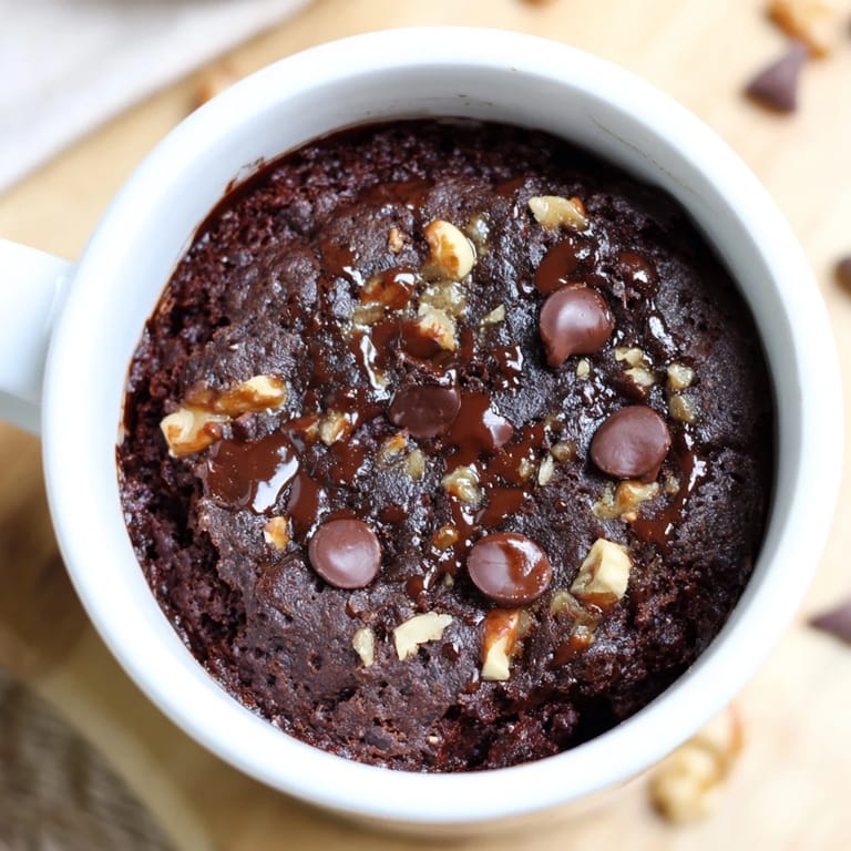 This easy 2-minute mug brownie is tempting, chocolatey bliss ready now!