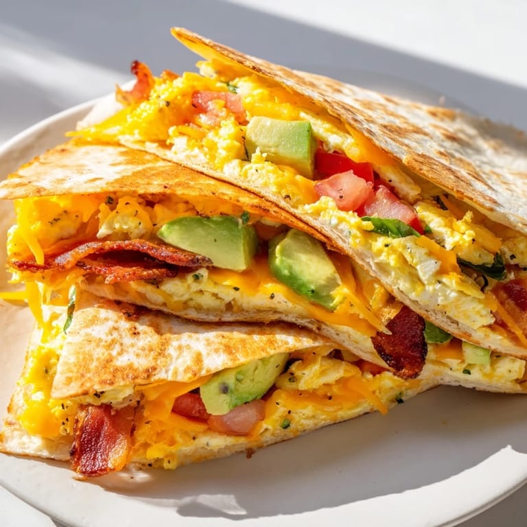 The folded tortilla hack creates a deliciously crispy breakfast wrap, perfectly handheld and easy to eat.