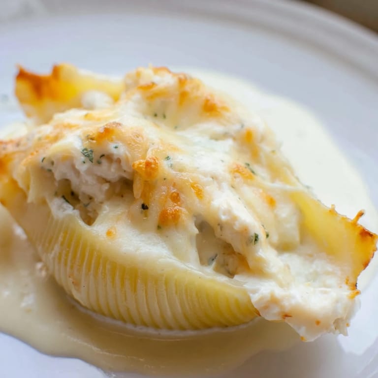 Served hot from the oven, these Chicken Alfredo Stuffed Shells pair perfectly with a crisp side salad.