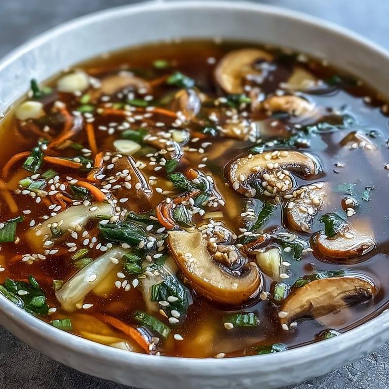 This comforting Japanese-inspired broth features tender tofu cubes and a swirl of chili oil, served as a nourishing vegetarian meal.  