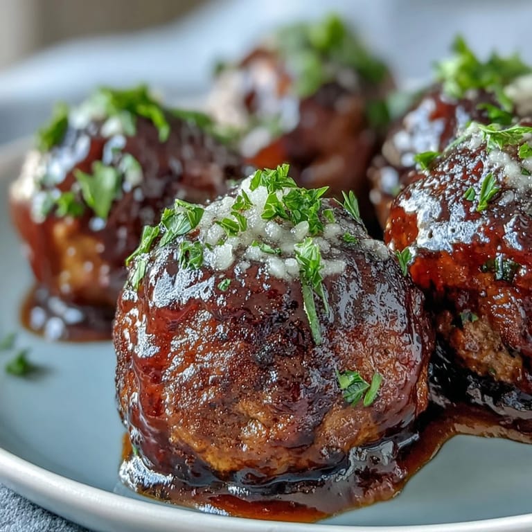 Tender Slow Cooker Peach Glazed Meatballs plated over fluffy white rice, garnished with green onions for a hearty family dinner.