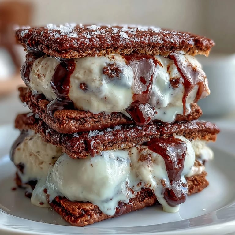 Decadent vanilla bean ice cream nestled between cocoa-espresso cookies, capturing the beloved frappuccino flavor in a handheld treat.