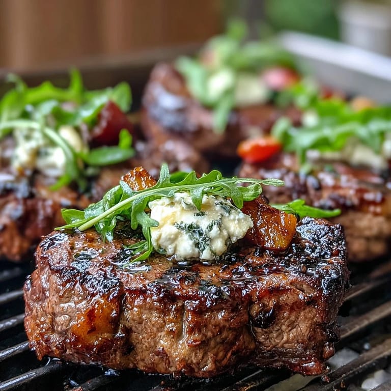 Juicy grilled peaches and soft burrata rest on peppery arugula, finished with cherry tomatoes and balsamic glaze.