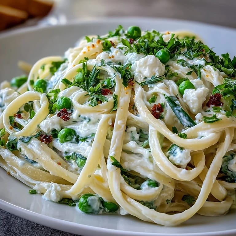 Creamy lemon ricotta linguine with tender peas, tossed in a zesty sauce and finished with Parmesan for a fresh spring dinner.