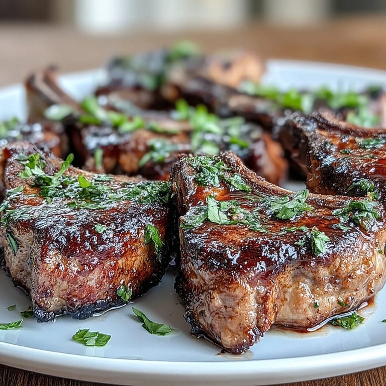 Juicy lamb rib chops served with a bright mint gremolata, perfect for a Mediterranean-inspired Easter dinner.