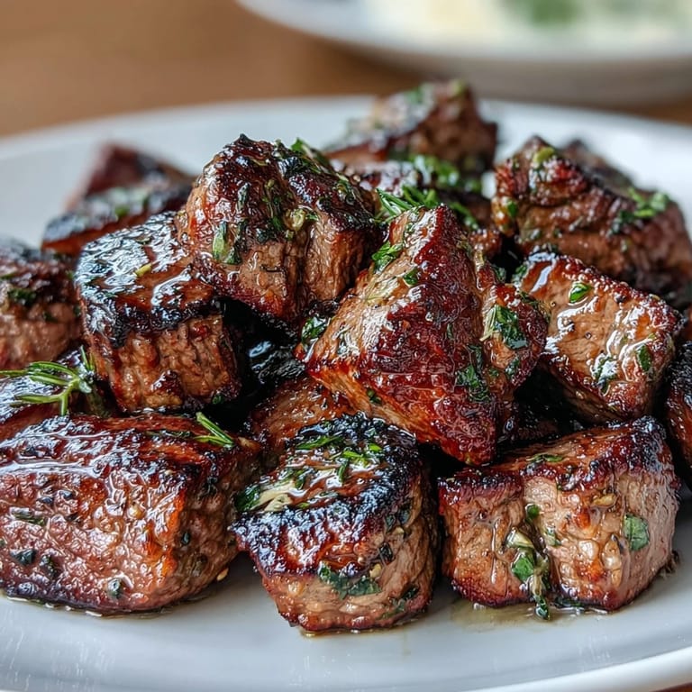 Tender steak cubes tossed in garlic and fresh herbs, seared to golden perfection in a single skillet.