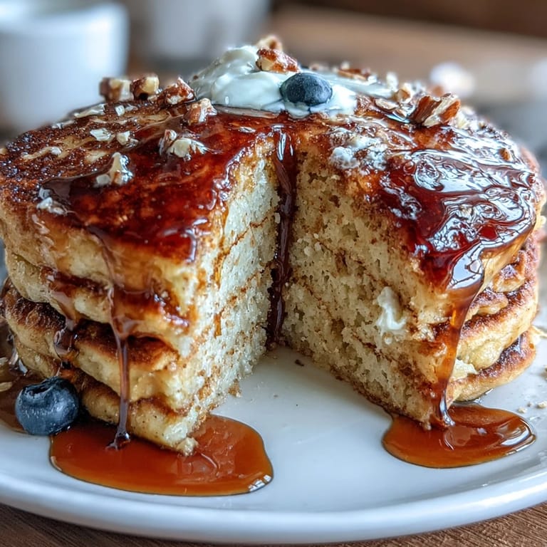 Hearty High Fiber Protein Pancakes, showcasing a wholesome texture with a hint of cinnamon.